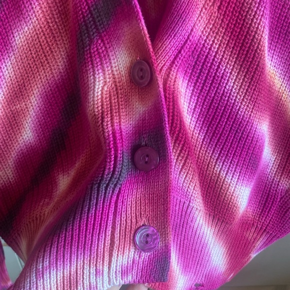 YFB NWT Boho Tie-Dye Long Sleeve Button Down 100% Cotton Knit Sweater Small - Picture 4 of 10